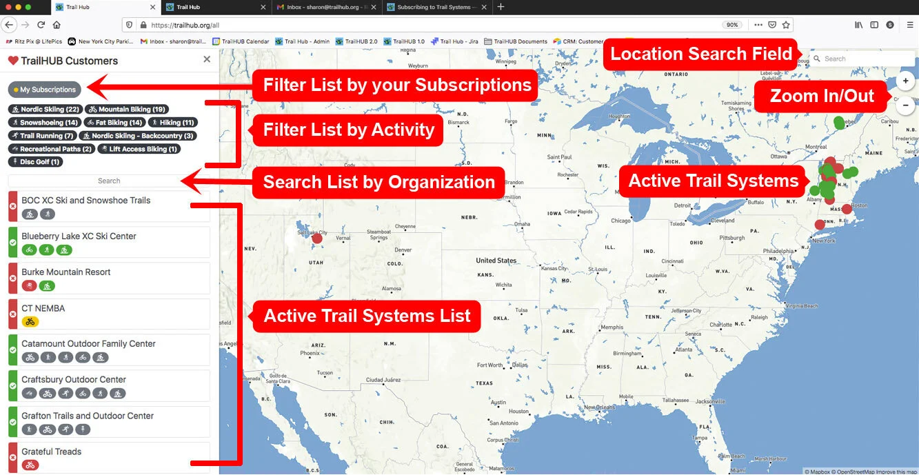 VIEW TRAILS MENU